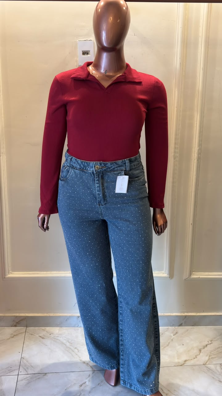 CALÇA WIDE LEG BRILHO