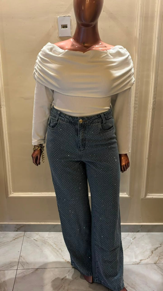CALÇA WIDE LEG SUPER BRILHO