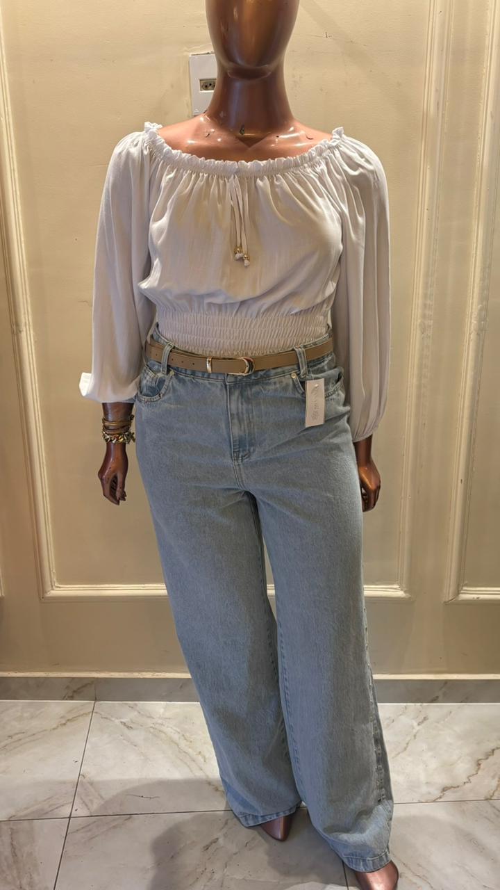 CALÇA WIDE LEG ILHÓS