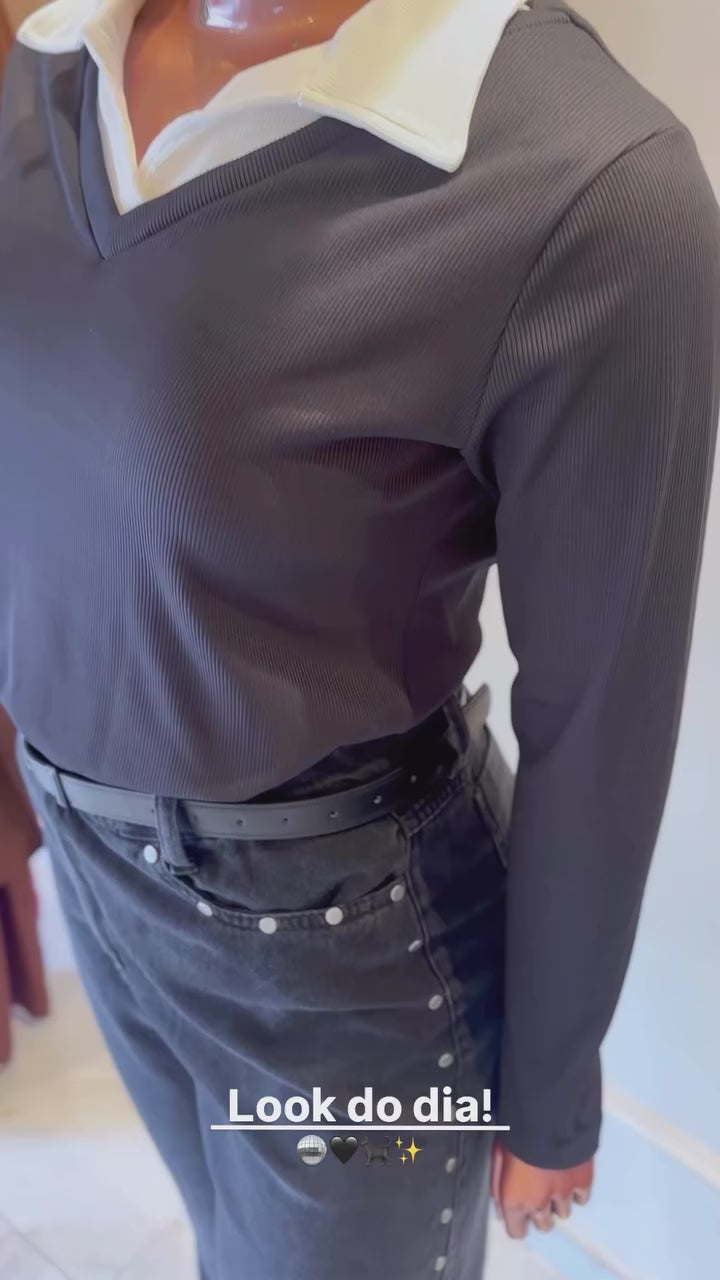 CALÇA WIDE LEG ILHÓS