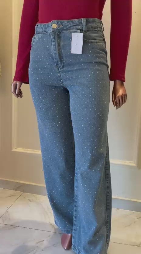 CALÇA WIDE LEG BRILHO
